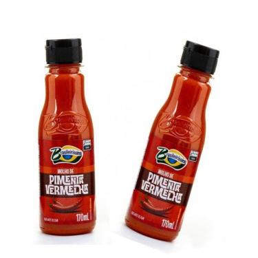 Imagem de Molho de Pimenta Vermelha Brasileiríssimo Kit 02 Unidades de 170 ML
