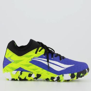 Imagem de Chuteira Penalty RX Locker Y-3 Society Juvenil Azul e Amarelo, 34