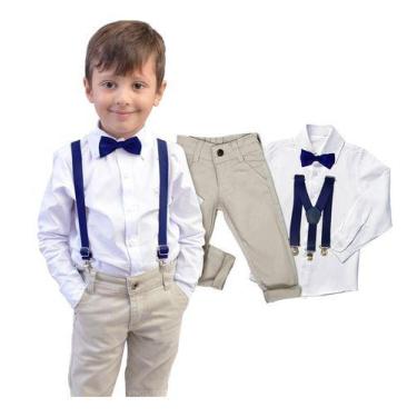 Imagem de Conjunto Batizado Manga Longa Calça Faca Bebe Infantil Cores e Tamanho