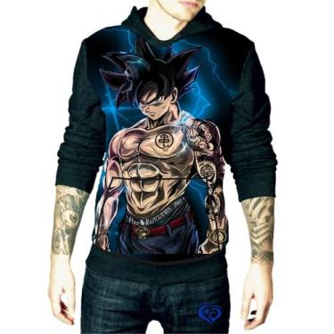 Imagem de Moletom Dragon ball Goku masculino Roupas blusa Tatuado - Alemark, M, 