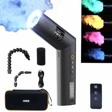 Imagem de Máquina de fumaça portátil, máquina de neblina portátil com controle remoto, luzes RGB, vento ajustável de 3 velocidades, 25 níveis de neblina ajustável, para fotografia, eventos ao ar livre, festas,