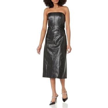 Imagem de Shoshanna Vestido Merlot de couro bordado feminino, Jato, 46