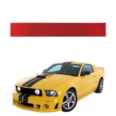 Imagem de IKUESM compatível com Ford Mustang GT 2005-2009 S197 Acessórios de fibra de carbono interior do carro co-piloto painel de instrumentos guarnição capa decoração adesivos(RED A)