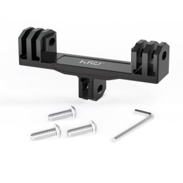 Imagem de HSU Adaptador duplo de alumínio para GoPro Hero 13/12/11/10/9/8/7/6/5/4 DJI Osmo Action AKASO Campark e outras câmeras de ação