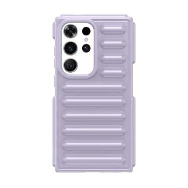 Imagem de Capa de celular luxuosa com almofada de ar listrada e à prova de choque para Samsung S24 Plus S23 Ultra FE A55 A35 A25 A15 A05 A05S M55 F55, roxa, para Galaxy A05S