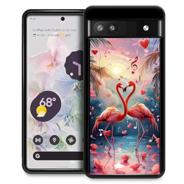 Imagem de CARLOCA Capa para Google Pixel 7A, Flamingo Tropical Flower Music Pattern Ultra Proteção à Prova de Choque Silicone Macio TPU Antiderrapante para Google Pixel 7A