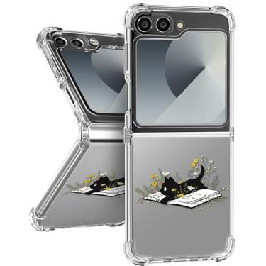 Imagem de Buleens Capa para Samsung Galaxy Z Flip 6 - Case de ajuste fino transparente e flexível com proteção contra quedas e estampa de desenho animado feminino