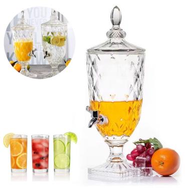 Imagem de Suqueira De Vidro 3l Diamond Transparente Luxo Bebidas Suco