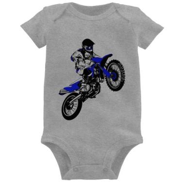 Imagem de Body Bebê Motocross Jump Azul - Foca na Moda, Cinza, G