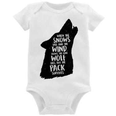 Imagem de Body Bebê When the snows fall and the white winds blow, the lone wolf 