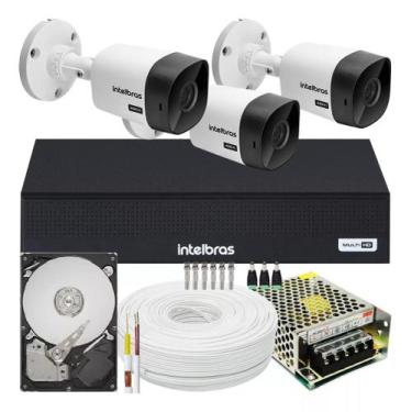 Imagem de Kit 3 Camera de Segurança Intelbras Alta Resolução 1120 Vhl Hd Dvr 4 C