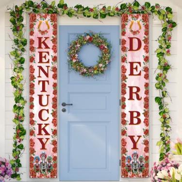 Imagem de Kentucky Decorações Placa de boas-vindas de corrida de cavalos Churchill Downs Run for The Rose Decor Kentucky Decorações de festa e suprimentos para festas em casa