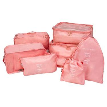 Imagem de Organizador necessaire para mala de viagem kit 8 peças coleção unique 