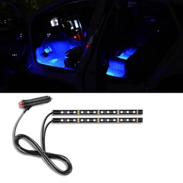 Imagem de Piburth Fita de LED para carro, 24 luzes LED RGB para ambientes interiores sob o painel, luz noturna ambiente de 12 V, lâmpada decorativa interior automotiva, acessórios universais para carros (azul,