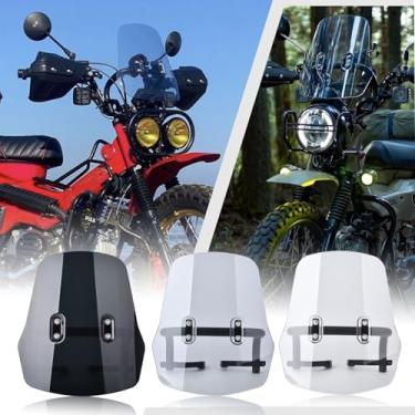 Imagem de Midimttop Para-brisas de motocicleta CT 125 Suporte de para-brisas Carenagem Frontal Flyscreen Air Spoiler Defletor de Viseira Apto para Hunter Cub CT125/Trail125 Acessórios 2020-2025 (Cinza Fumo)