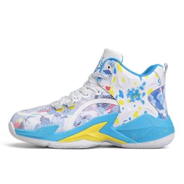 Imagem de Novetra Tênis de basquete masculino - Design leve e respirável, tração aprimorada para quadras internas/externas(Blue,34 BR)