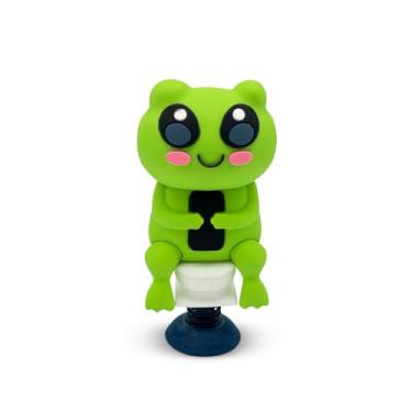 Imagem de GOOFBALLS Sapo no vaso sanitário, dançarina de painel – rolagem hilária de sapo no telefone – brinquedo engraçado para painel de carro – plástico macio com almofada adesiva – presente peculiar para