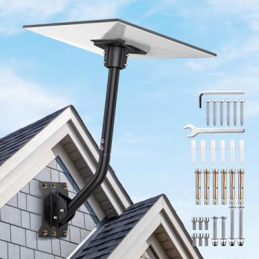 Imagem de Justech Suporte Starlink Gen 3 Gen 3 para suporte de parede/telhado Starlink compatível com o prato padrão V3 Starlink, kit de montagem de liga de alumínio para Starlink com adaptador de tubo de