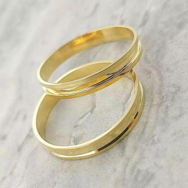 Imagem de Par Alianças de Casamento Fina Bagesri Ouro 18K 3mm 4g retas - sheju j