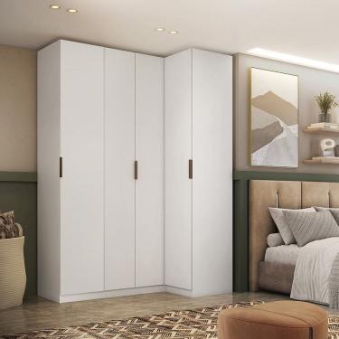 Imagem de Guarda-roupa de Canto Reto 4 Portas Altezza Slim Branco