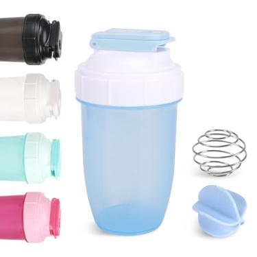 Imagem de D.Y.A Coqueteleira de 473 ml, coqueteleira esportiva à prova de vazamento para shakes de proteína, garrafa coqueteleira para pré-treino e viagem, sem BPA e fácil de limpar, azul