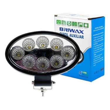 Imagem de Kit 1 Farol Milha Auxiliar Oval Agrícola Off Road 24w 6500k - Briwax