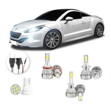 Imagem de Lampadas Led Peugeot Rcz 2011 A 2013 H8 H1 H7 20000lm - V10, Branco