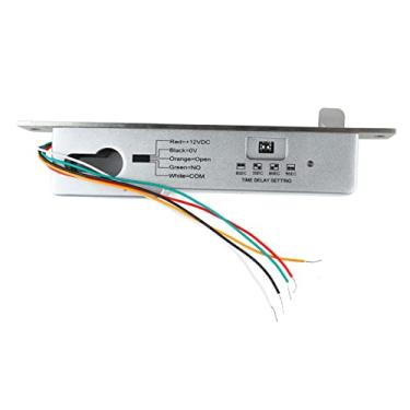Imagem de Fechadura Elétrica de Embutir, Aparência Requintada Em Aço Inoxidável à Prova de Choque, Ajuste de Atraso, Força Forte, Trava de Parafuso Elétrico para Porta de Madeira (5 Fios 12V Power Unlock Língua oblíqua sem chave)