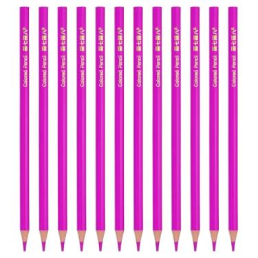 Imagem de PATIKIL Conjunto de lápis de cor vermelha rosa, 12 lápis de cor a óleo, lápis de desenho de madeira para artistas, pintura artística