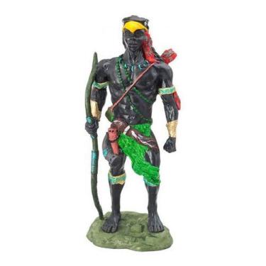 Imagem de Imagem Orixa Oxossi Verde Escultura Resina Estatua 25 Cm - Lua Mistica