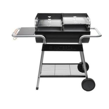 Imagem de Churrasqueira Móvel A Bafo Carvão Rodinhas 114X91X59 - Preto - Nateria