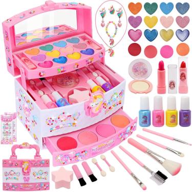 Imagem de Kit de maquiagem bekalerz para meninas de 3 a 12 anos com acessórios