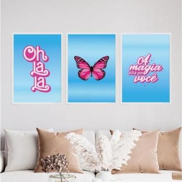 Imagem de Kit 3 Quadros Ohlala- A Magia Está Em Você 33X24Cm Preta - Quadros On-