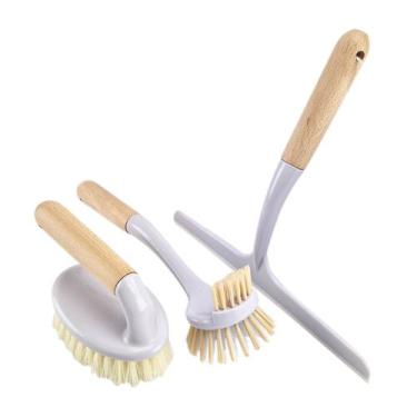 Imagem de Kit 3 Peças Rodo Rodinho Escova de Roupa Escova Cabo Longo - Casa Nuve