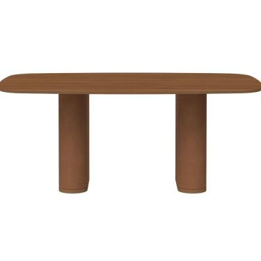 Imagem de Mesa para Sala de Jantar com Vidro Lintz Canella/Caramel