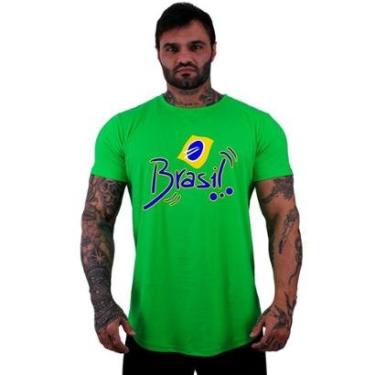 Imagem de Camiseta Longline Manga Curta Alto Conceito Brasil Minimalista-Masculino