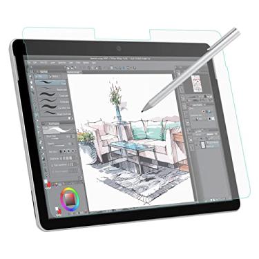 Imagem de MoKo Película protetora de tela de papel compatível com Microsoft Surface Go 3 (2021)/Surface Go 2 2020/Surface Go 2018, escreva, desenhe e esboça com caneta de superfície como em papel, película de PET antirreflexo – transparente