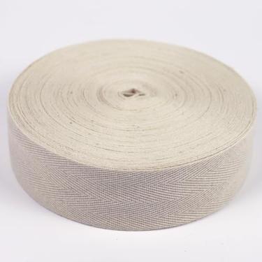 Imagem de Transparia Rolo de fita de sarja bege - 4 cm de largura e 24 metros de comprimento - Projetado para tufos de tapete e costura, artesanato faça você mesmo, decoração de casa, fita de sarja de algodão