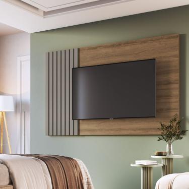 Imagem de Painel Para Tv Até 65 Polegadas Ripado 180cm - Pl180bm Mel/fumê