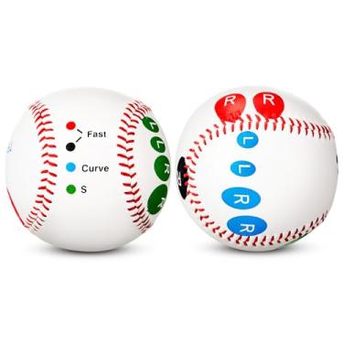 Imagem de RoundFunny 2 peças de treinamento de beisebol com marcadores de posicionamento de dedos, equipamento de treinamento de beisebol para adolescentes iniciantes aprenderem várias pegadas