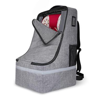 Imagem de LARIPOP Bolsa De Viagem Para Assento Carro Avião, Infantil Com Alça Ombro, Assentos Acolchoados, Mochila Listras Refletivas, Capa Grande Carro, Cinza