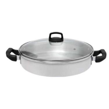 Imagem de Paellera Grande 40 Cm Profissional Com Tampa De Vidro - Docesar, Polid