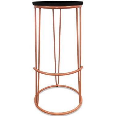 Imagem de Banco Banqueta Alta Industrial Dinamarca Em Aço Balcão Bar Cozinha Cob