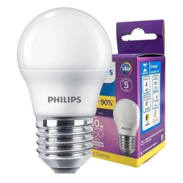 Imagem de Kit 10 Lampada Mini Bulbo Bolinha 4w Philips Quente 3000K E27