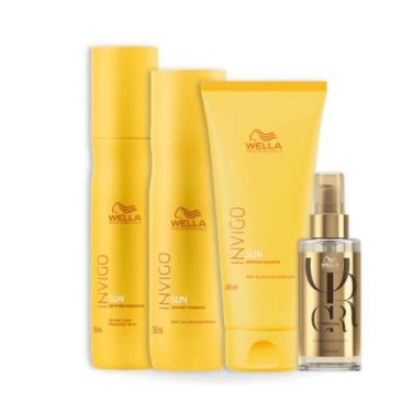 Imagem de Wella Sun Sh 250ml + Cond 200ml + Leave-in 150ml + Oleo 100ml - Wella 