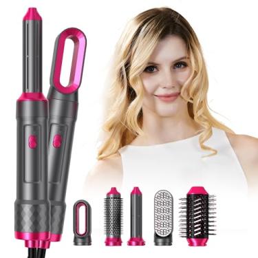 Imagem de Modelador de cabelo 5 em 1, cabeleireiro mágico, escova de secador de cabelo de 1000 W para pentear, escova de ar quente para volume, conjunto de secador de cabelo com pente de cabeça removível