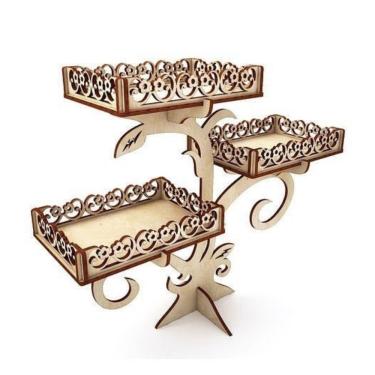 Imagem de Árvore Porta Doces Ou Fruteira 3 Andares Em Mdf