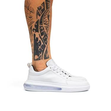 Imagem de Tênis Masculino Casual Amortecimento Gel Sola Alta - Épico, 44, Preto