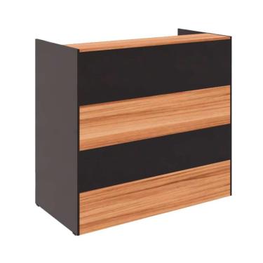 Imagem de Balcão Recepção Nogal Sevilha e Preto 120 cm