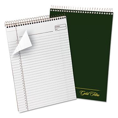 Imagem de Ampad Bloco de agenda clássico de fibra dourada, tamanho 20 x 29 cm, capa vermelha, 70 folhas por bloco (20 – 811), branco